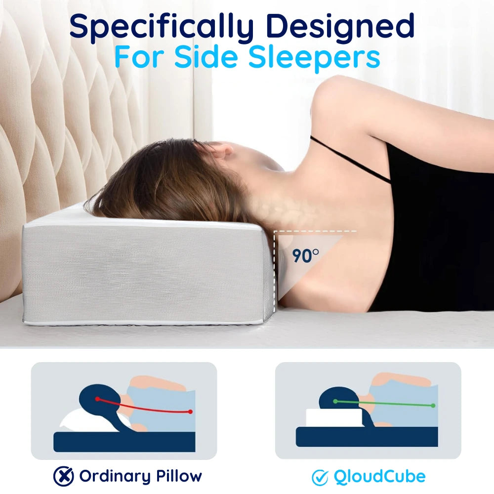 QloudCube Pillow - Designed for Side Sleepers